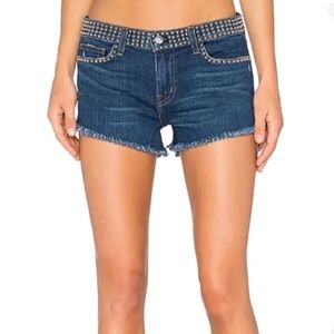 L'AGENCE Women's Zoe Dome Studded Denim Jean Shorts Size 28